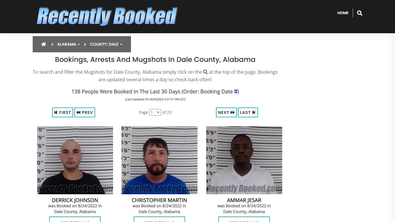 Recent bookings, Arrests, Mugshots in Dale County, Alabama