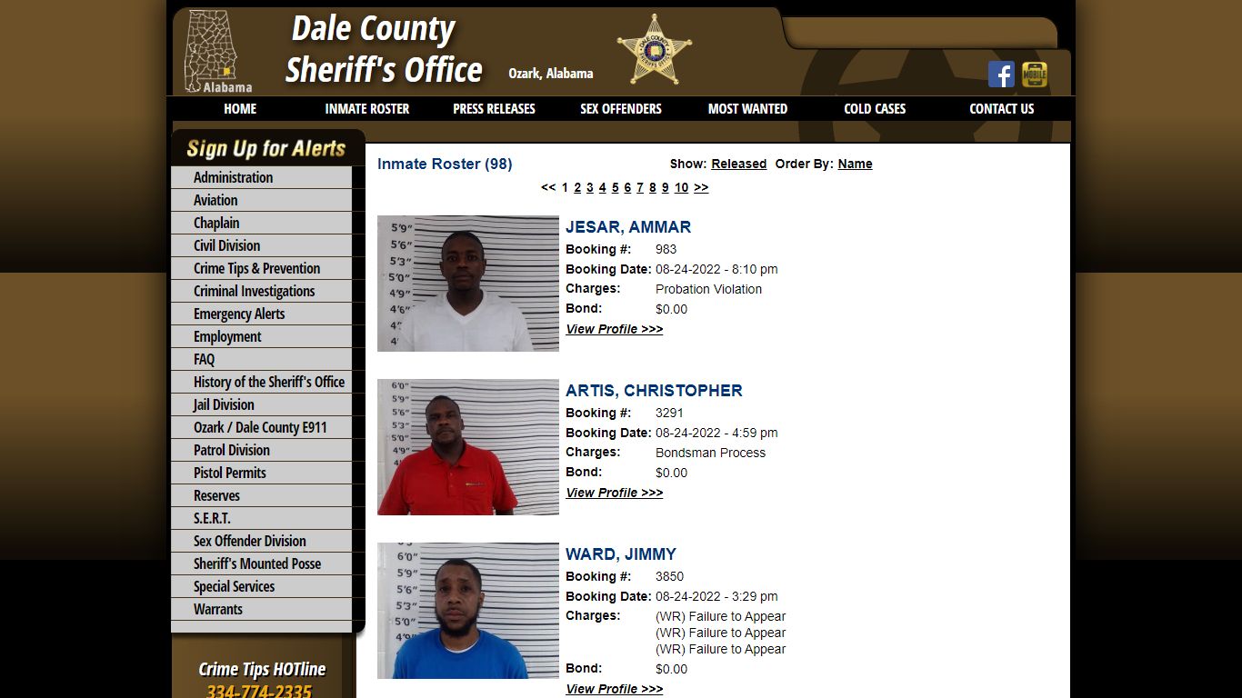 Inmate Roster - Current Inmates Booking Date Descending - Dale County ...