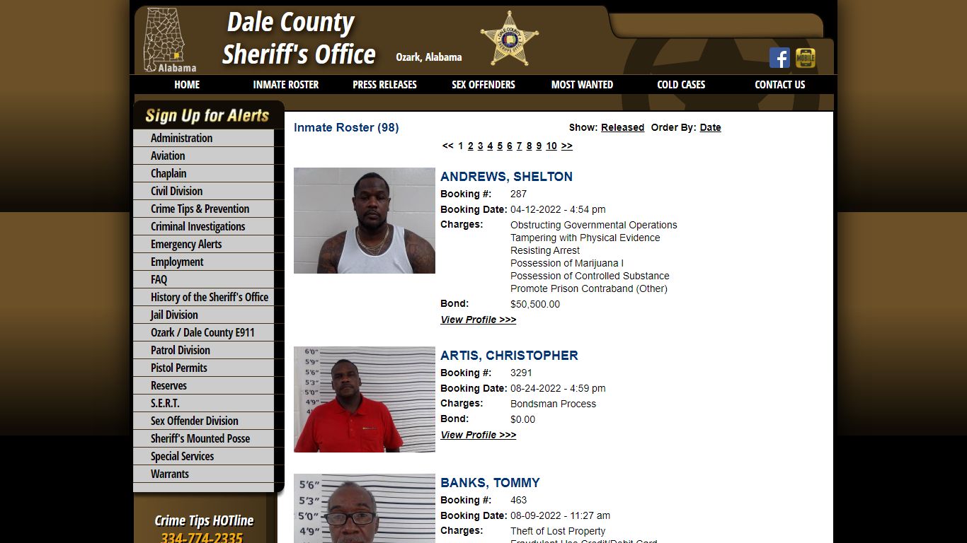 Inmate Roster - Current Inmates - Dale County Sheriff's Office